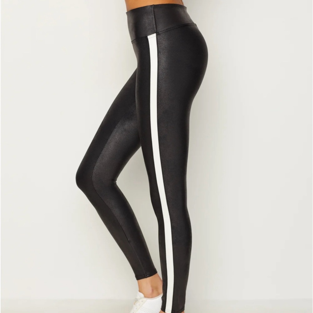 NWT SPANX Black High Waisted leather